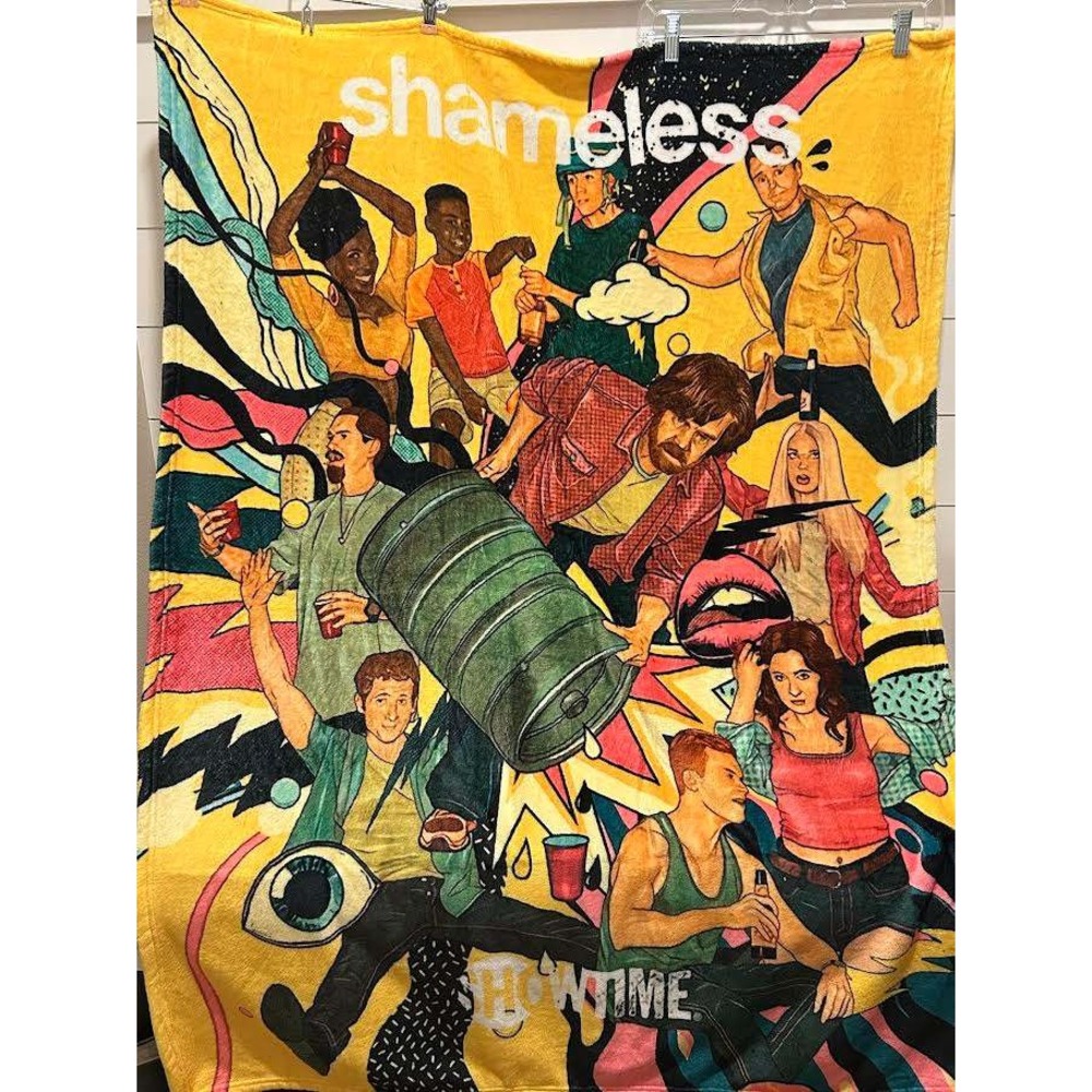 Shameless Showtime TV Show Gallagher Family Fleece Throw Blanket Yellow Multi